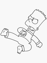 coloriage bart simpson fait du karate